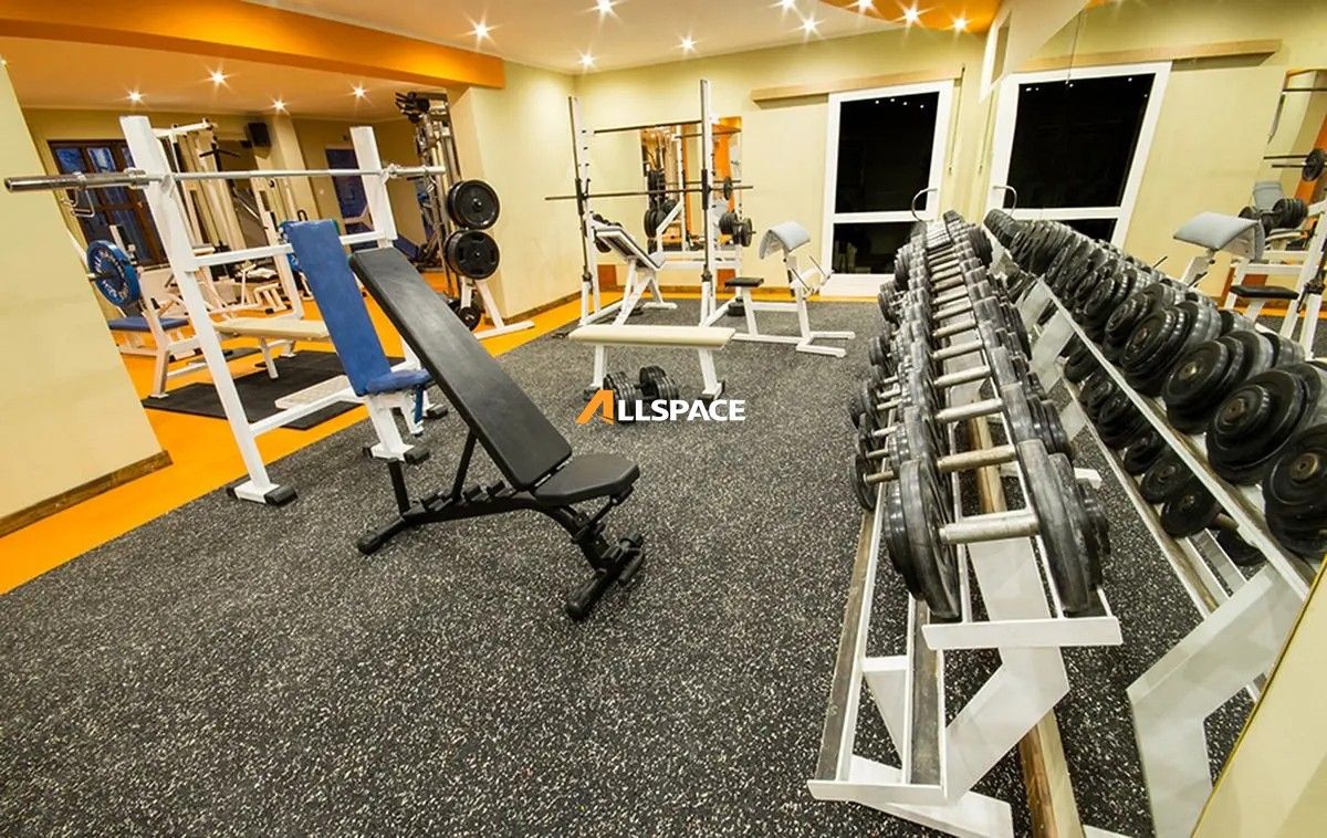 Thảm Cao Su Chấm Đỏ Gym 4 tham_cao_su_gym_allspace